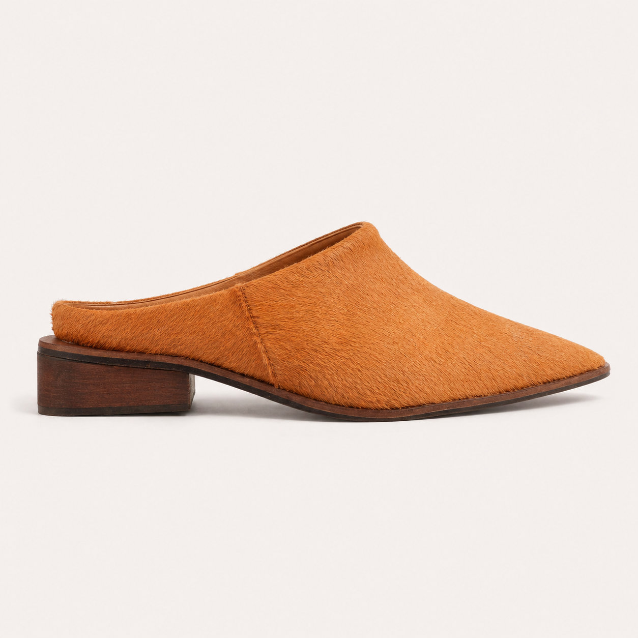 Mule feminino caramelo de couro premium